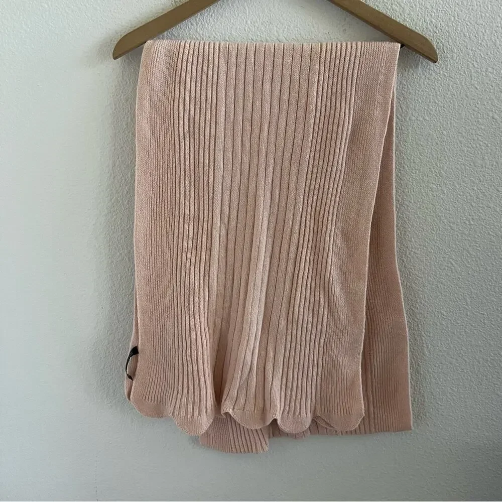 Banana Republic Soft Scalloped Italian Yarn Scarf Pink